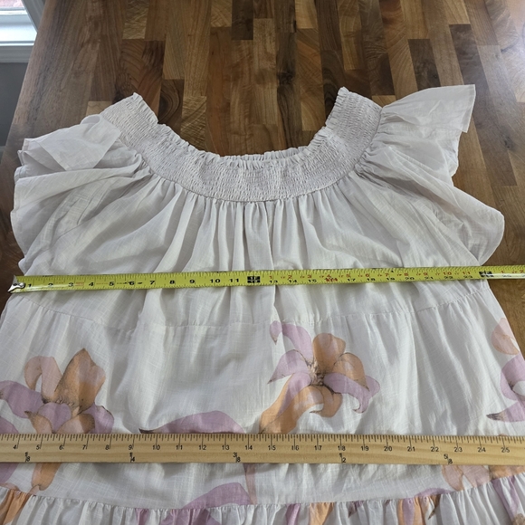 Anthropologie Maeve Pia Binazzi Tiered Off The Shoulder Dress in Novelty Size XL - Picture 10 of 14